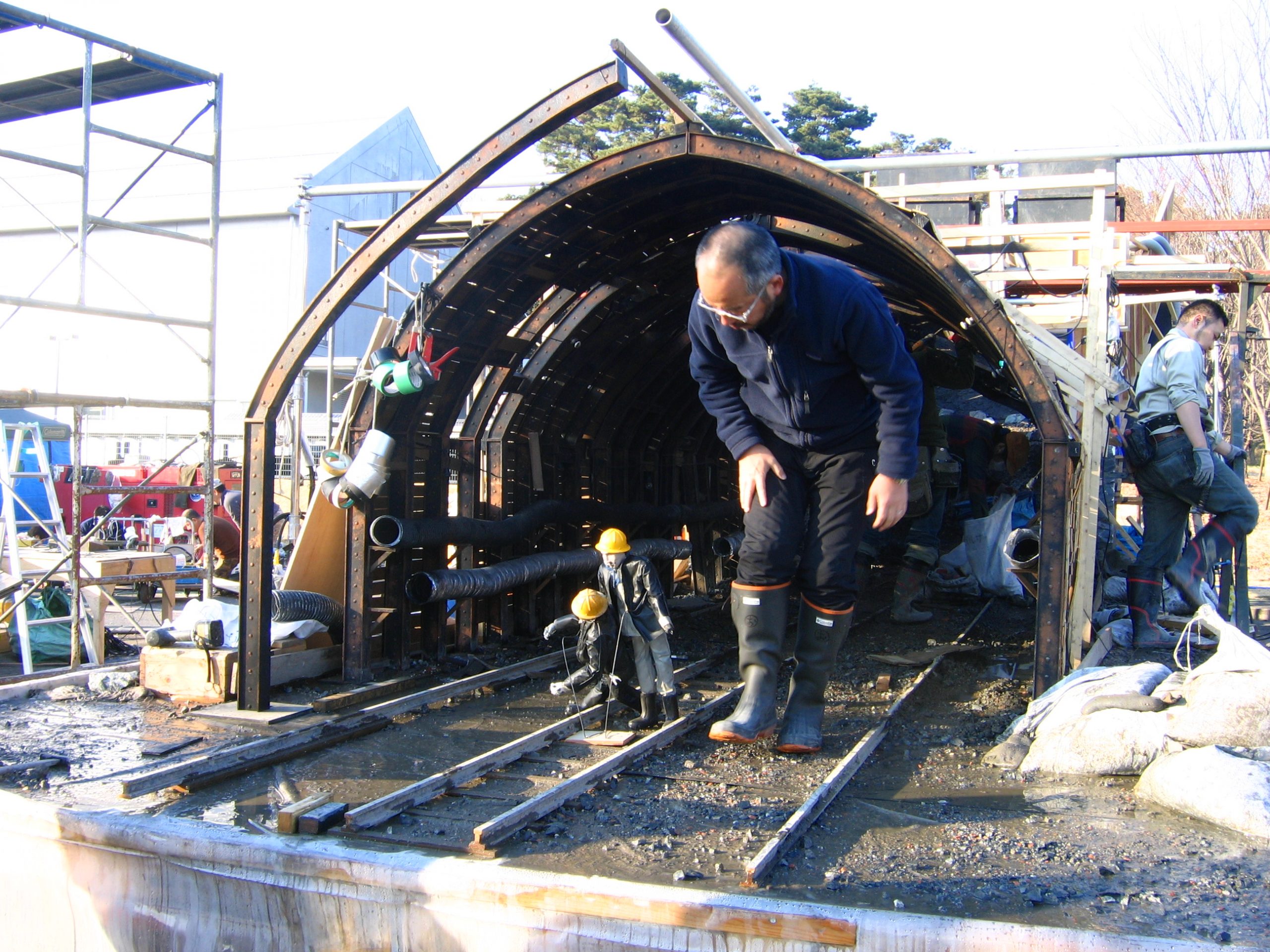 テレビドラマ『黒部の太陽』（1999）の撮影現場